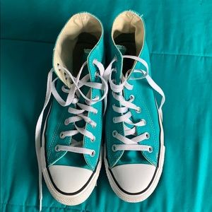 Teal high top converse